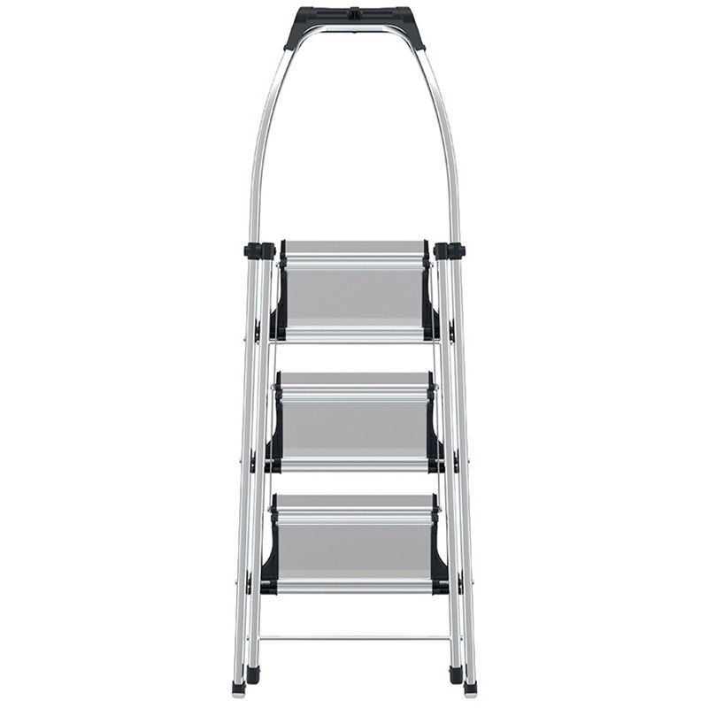 Marchepied pliable antidérapant aluminium 3 marches plié de face Marchepied pliable antidérapant aluminium 3 marches plié de face