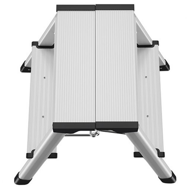 Marchepied 2 marches  double accès pliant en aluminium dessus Marchepied 2 marches  double accès pliant en aluminium dessus