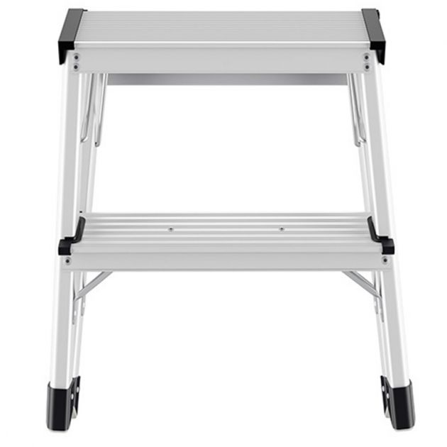 Marchepied double accès 2 marches  pliant en aluminium plié face Marchepied double accès 2 marches  pliant en aluminium plié face
