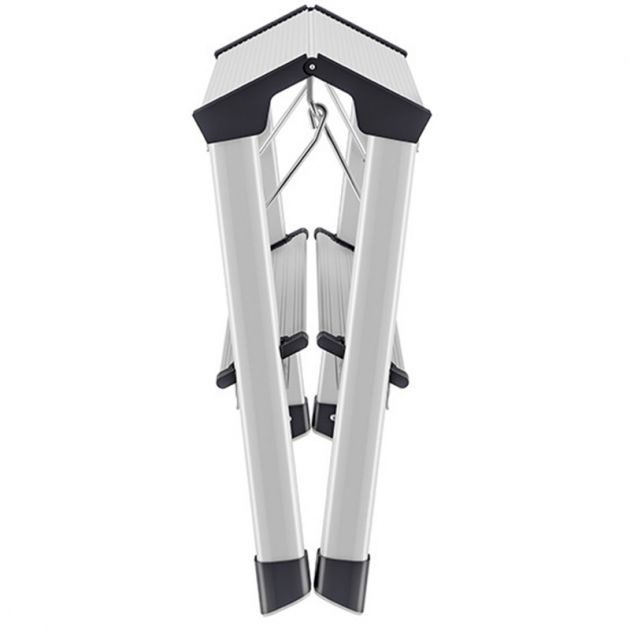 Marchepied double accès pliant  2 marches en aluminium plié coté Marchepied double accès pliant  2 marches en aluminium plié coté