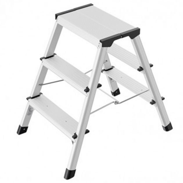 Marchepied double  3 marches accès pliant en aluminium Marchepied double  3 marches accès pliant en aluminium