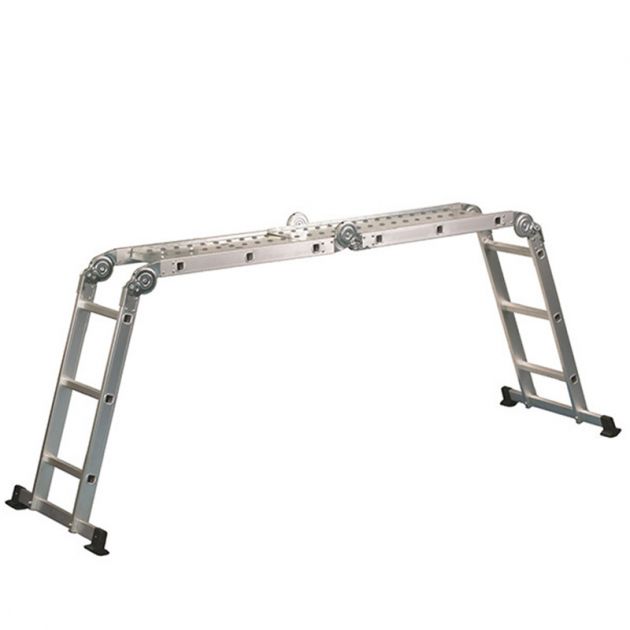 Echelle transformable 4 x 3 marche 4,35 m en aluminium en mode plateforme Echelle transformable 4 x 3 marche 4,35 m en aluminium en mode plateforme