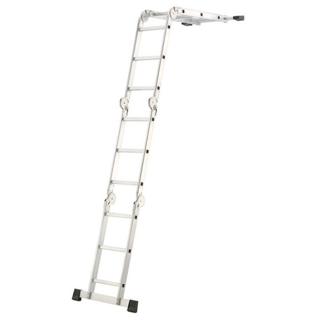 Echelle transformable 4 x 3 marche 4,35 m en aluminium ecarteur de façade Echelle transformable 4 x 3 marche 4,35 m en aluminium ecarteur de façade