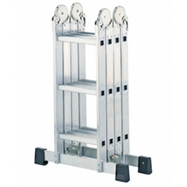 Echelle transformable 4 x 3 marche 4,35 m en aluminium pliée Echelle transformable 4 x 3 marche 4,35 m en aluminium pliée