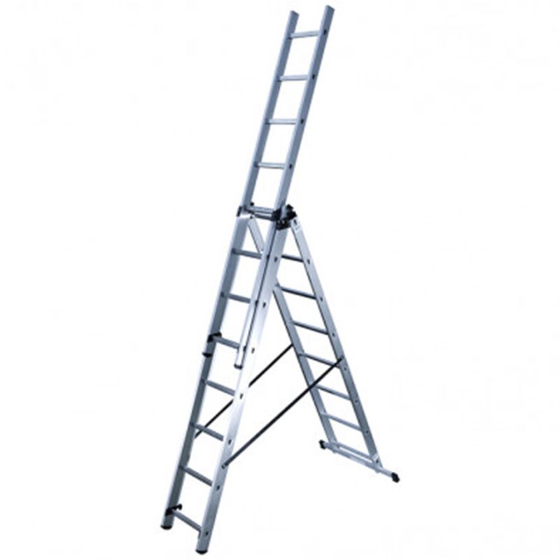 Echelle transformable 3 plans en aluminium 8 barreaux echelle aerienne