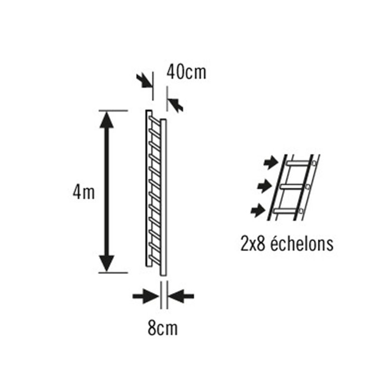 Echelle de toit plate en bois 2x8 echellons dimensions Echelle de toit plate en bois 2x8 echellons dimensions