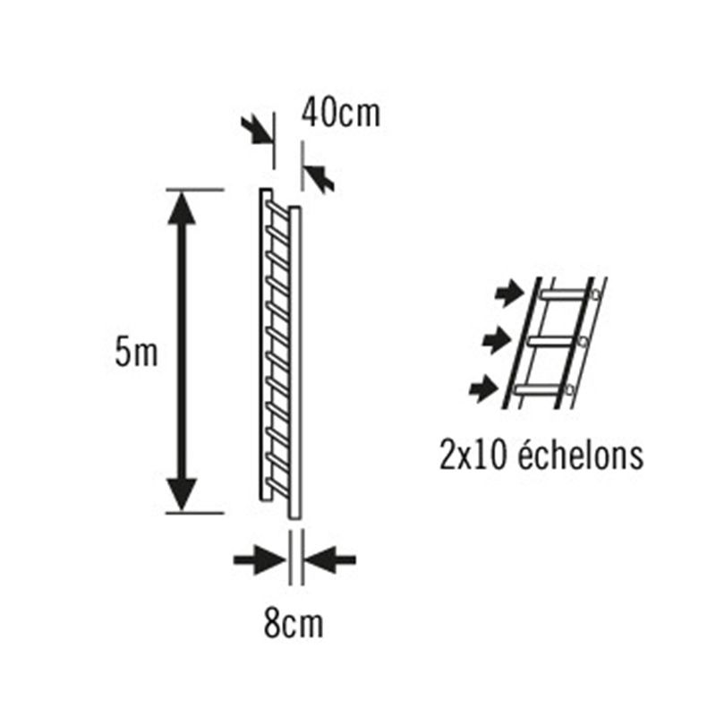 Echelle de toit plate en bois 2x10 echellons dimensions Echelle de toit plate en bois 2x10 echellons dimensions