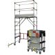 Echafaudage roulant télescopique avec trappe 4 m en aluminium