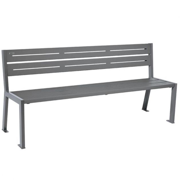 Banc public en acier gris 180 cm Banc public en acier gris 180 cm