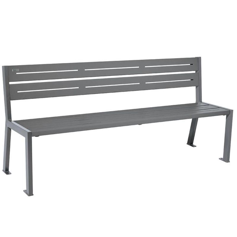 Banc public en acier gris 180 cm Banc public en acier gris 180 cm