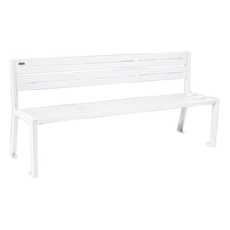Banc public en métal blanc 8 places design Banc public en métal blanc 8 places design