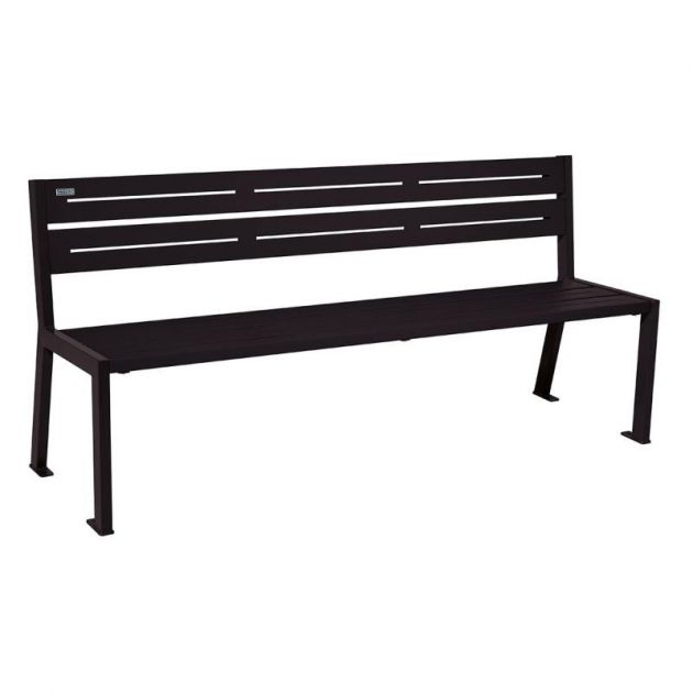 Banc public en métal noir 8 places design Banc public en métal noir 8 places design