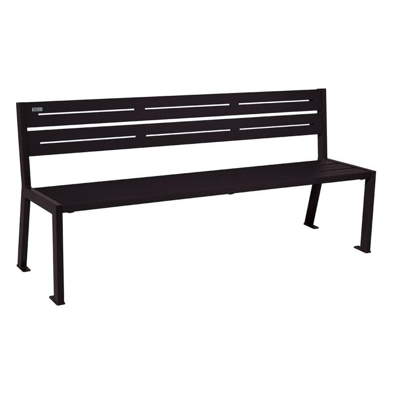 Banc public en métal noir 8 places design Banc public en métal noir 8 places design