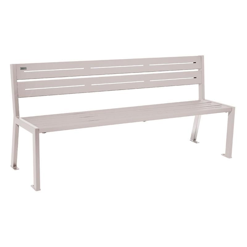 Banc public en métal blanc 8 places design Banc public en métal blanc 8 places design