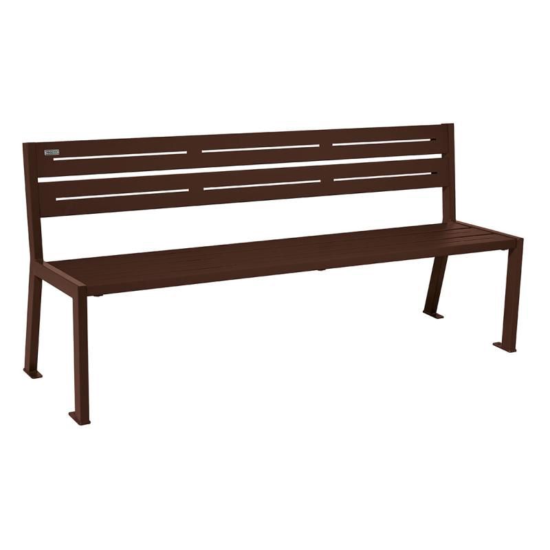 Banc public en métal marron 8 places design Banc public en métal marron 8 places design