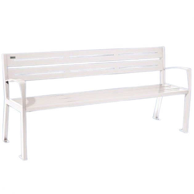 Banc eco-responsable silaos 5 lames acier avec accoudoir lg 1800mm blanc