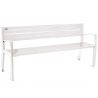 Banc eco-responsable silaos 5 lames acier avec accoudoir lg 1800mm blanc