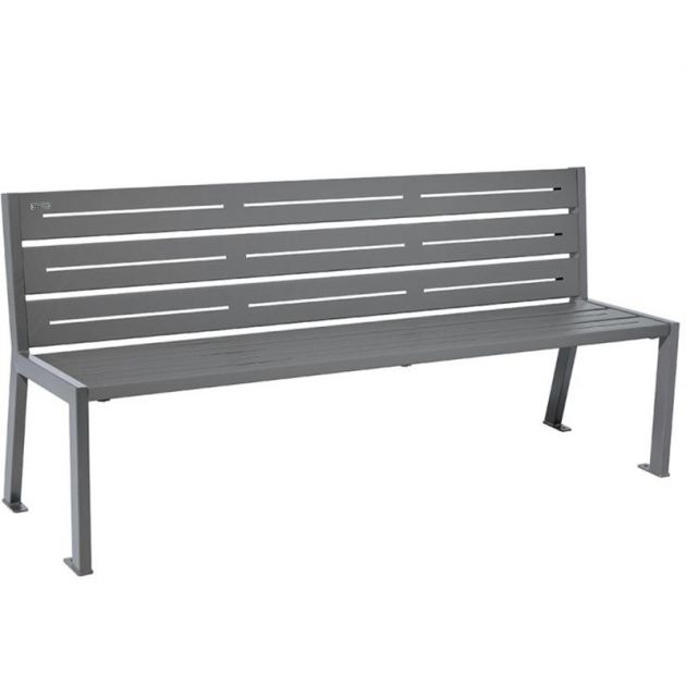 Banc eco-responsable silaos 6 lames acier sans accoudoir lg 1800mm gris procity