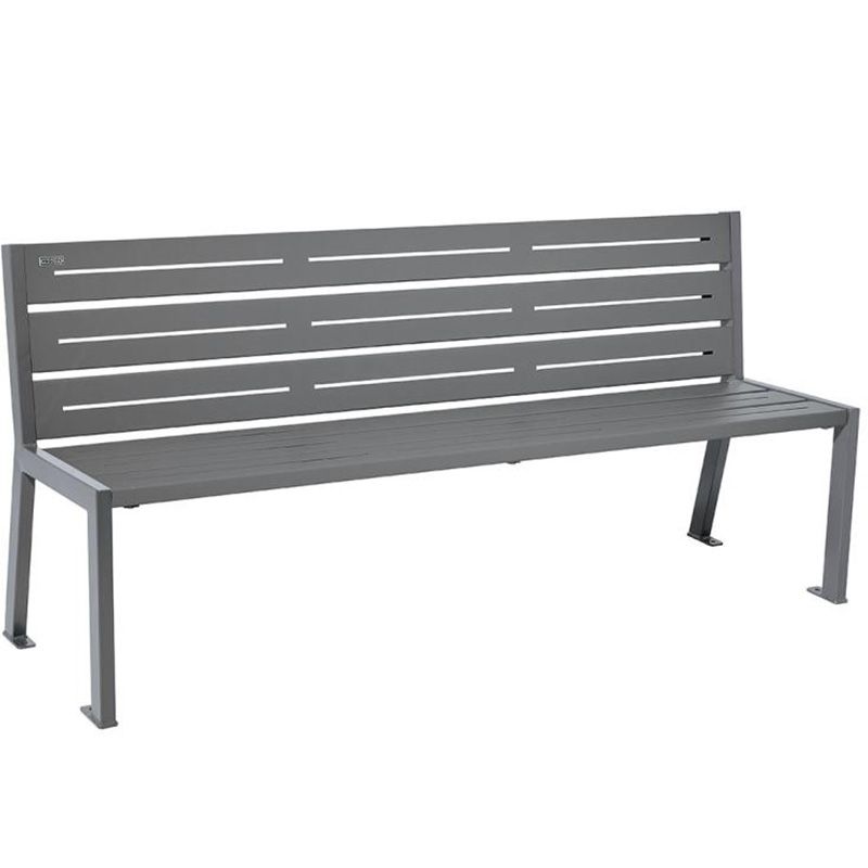Banc eco-responsable silaos 6 lames acier sans accoudoir lg 1800mm gris procity