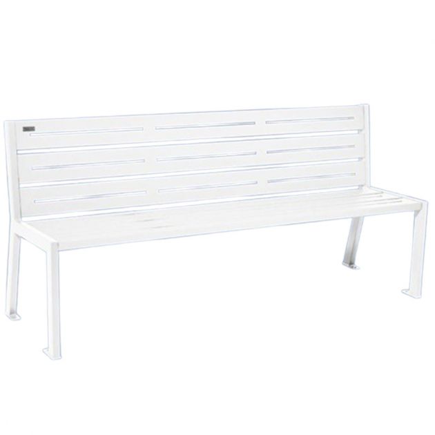 Banc eco-responsable silaos 6 lames acier sans accoudoir lg 1800mm blanc