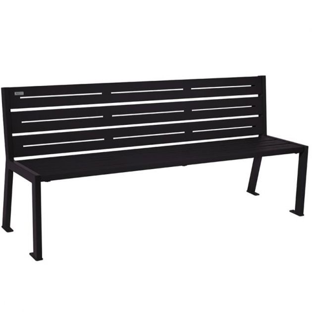 Banc eco-responsable silaos 6 lames acier sans accoudoir lg 1800mm noir