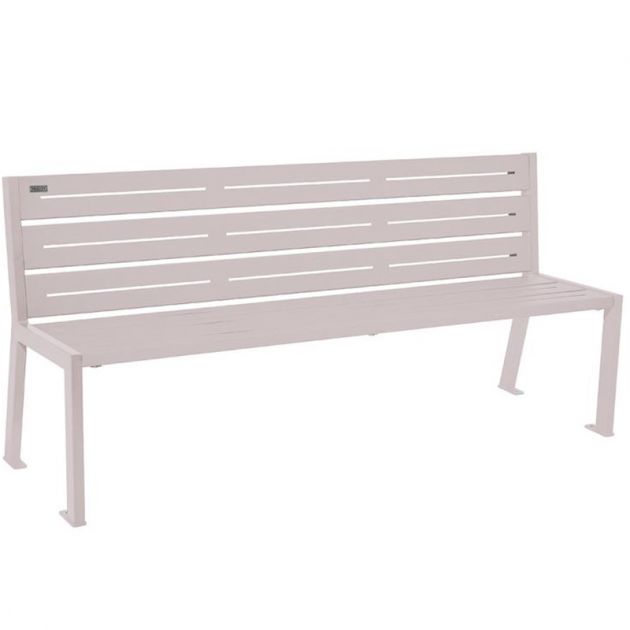Banc eco-responsable silaos 6 lames acier sans accoudoir lg 1800mm gris
