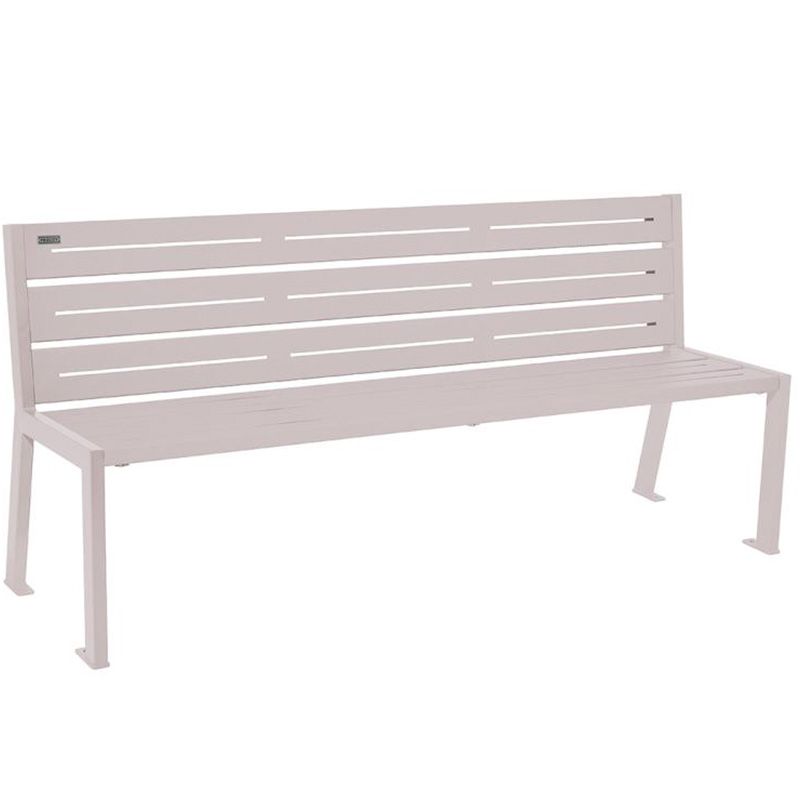Banc eco-responsable silaos 6 lames acier sans accoudoir lg 1800mm gris