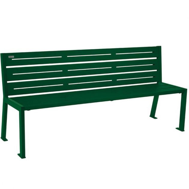Banc eco-responsable silaos 6 lames acier sans accoudoir lg 1800mm vert