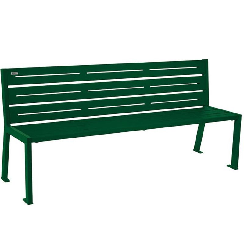 Banc eco-responsable silaos 6 lames acier sans accoudoir lg 1800mm vert