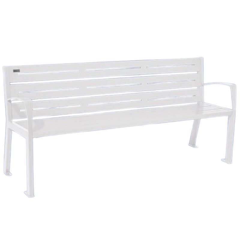 Banc eco-responsable silaos 6 lames acier avec accoudoir lg 1800mm blanc Banc eco-responsable silaos 6 lames acier avec accoudoir lg 1800mm blanc