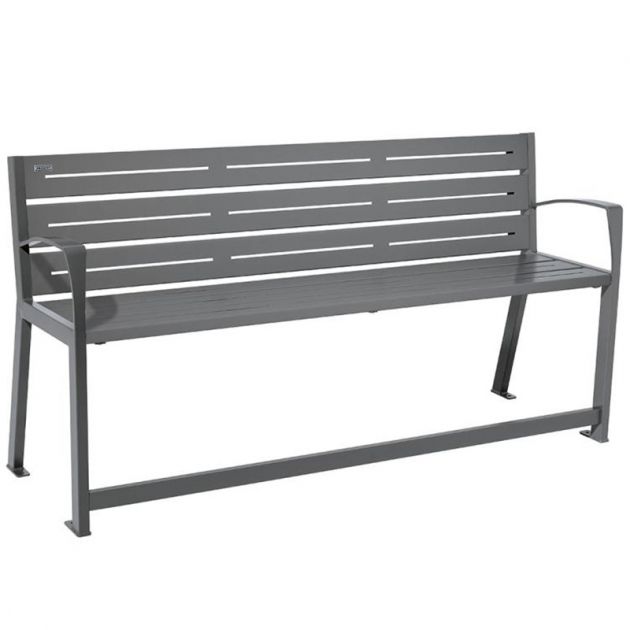 Banc senior eco-resp silaos 6 lames acier avec accoudoirs lg 1800mm gris procity Banc senior eco-resp silaos 6 lames acier avec accoudoirs lg 1800mm gris procity