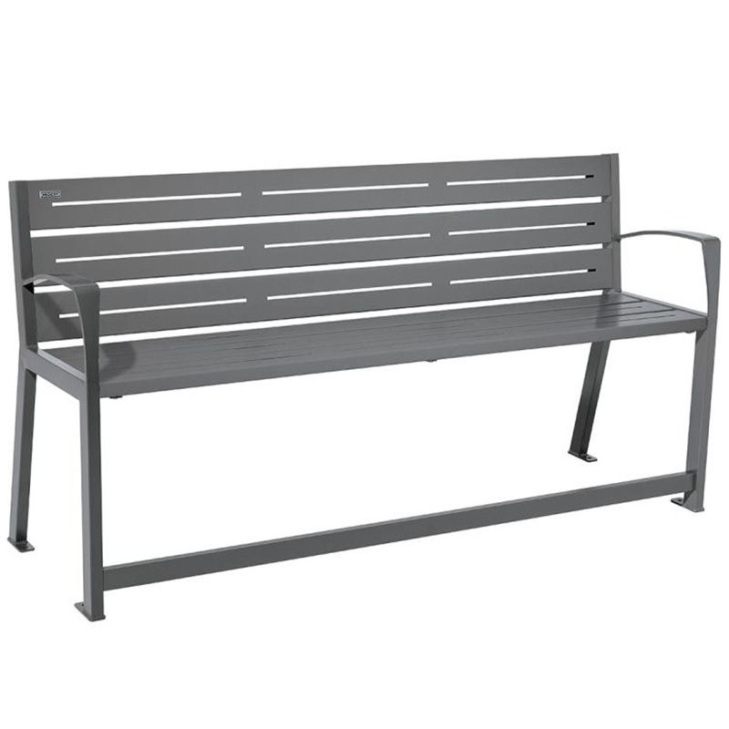 Banc senior eco-resp silaos 6 lames acier avec accoudoirs lg 1800mm gris procity Banc senior eco-resp silaos 6 lames acier avec accoudoirs lg 1800mm gris procity