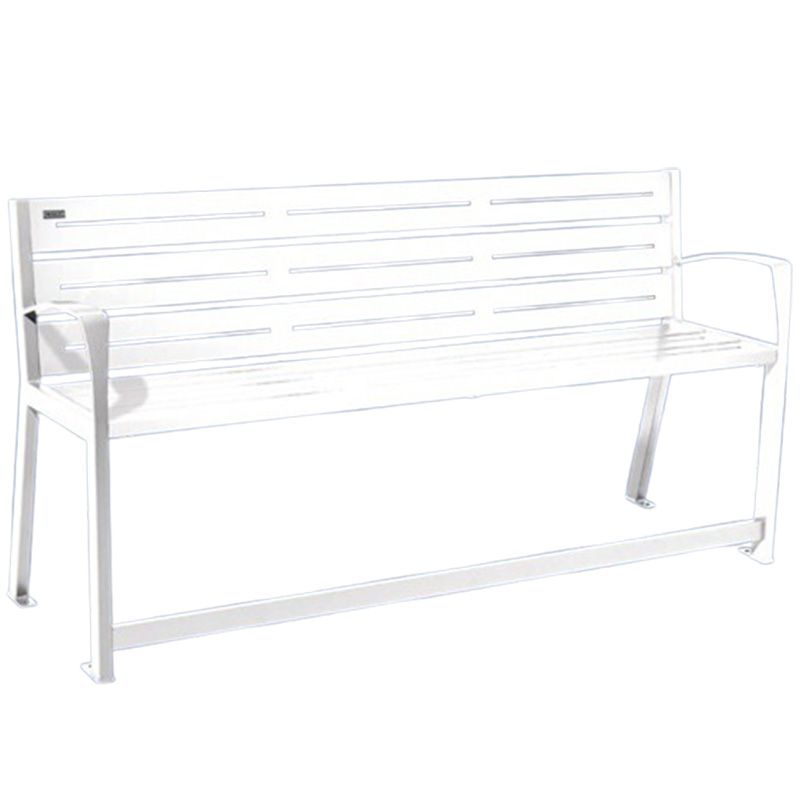Banc senior eco-resp silaos 6 lames acier avec accoudoirs lg 1800mm blanc Banc senior eco-resp silaos 6 lames acier avec accoudoirs lg 1800mm blanc
