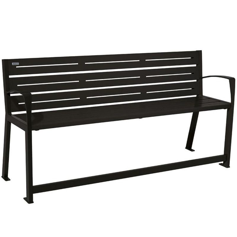 Banc senior eco-resp silaos 6 lames acier avec accoudoirs lg 1800mm noir Banc senior eco-resp silaos 6 lames acier avec accoudoirs lg 1800mm noir