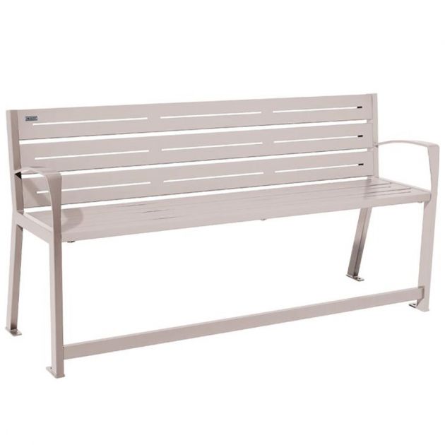 Banc senior eco-resp silaos 6 lames acier avec accoudoirs lg 1800mm gris Banc senior eco-resp silaos 6 lames acier avec accoudoirs lg 1800mm gris