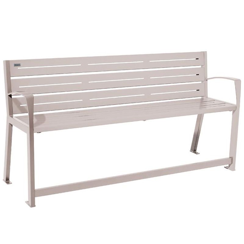Banc senior eco-resp silaos 6 lames acier avec accoudoirs lg 1800mm gris Banc senior eco-resp silaos 6 lames acier avec accoudoirs lg 1800mm gris