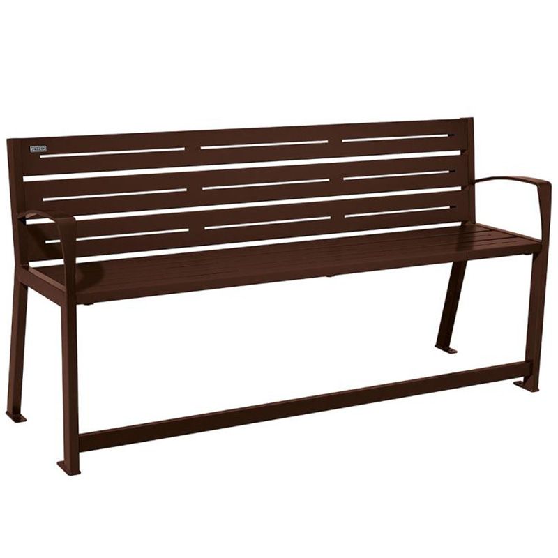 Banc senior eco-resp silaos 6 lames acier avec accoudoirs lg 1800mm marron Banc senior eco-resp silaos 6 lames acier avec accoudoirs lg 1800mm marron