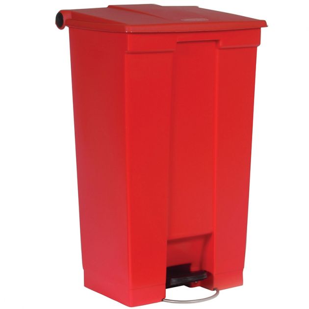 Collecteur 87 L Step-On Classic Rubbermaid rouge face Collecteur 87 L Step-On Classic Rubbermaid rouge face