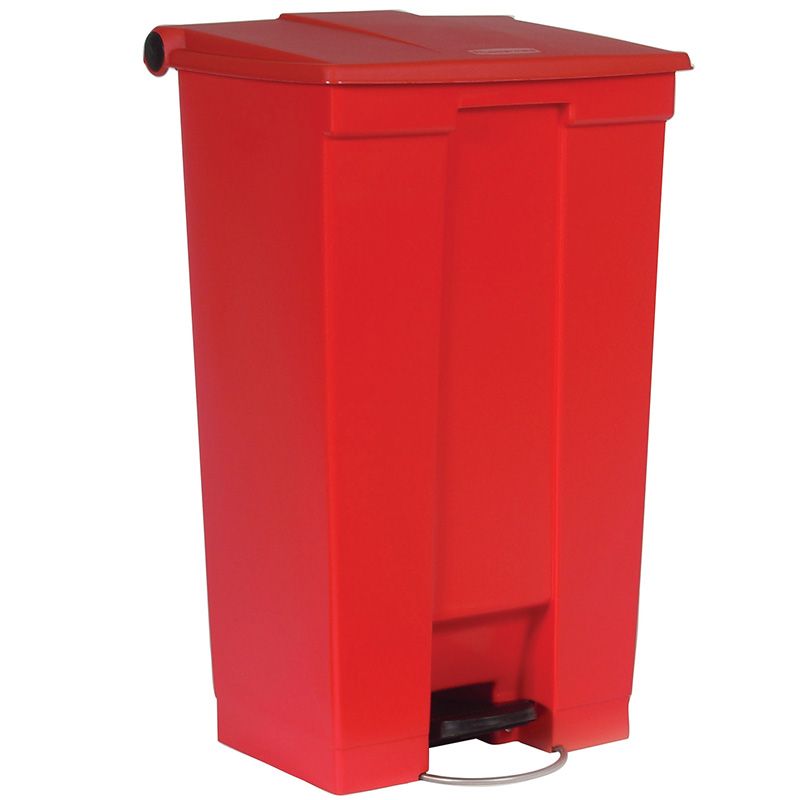 Collecteur 87 L Step-On Classic Rubbermaid rouge face Collecteur 87 L Step-On Classic Rubbermaid rouge face
