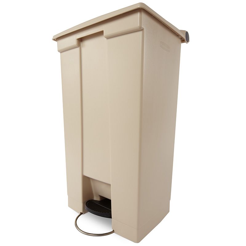 Collecteur 87 L Step-On Classic Rubbermaid beige coté Collecteur 87 L Step-On Classic Rubbermaid beige coté