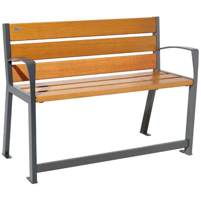 Banc senior eco-resp silaos 6 lames chêne clair sans accoudoirs lg 1200 mm gris procity