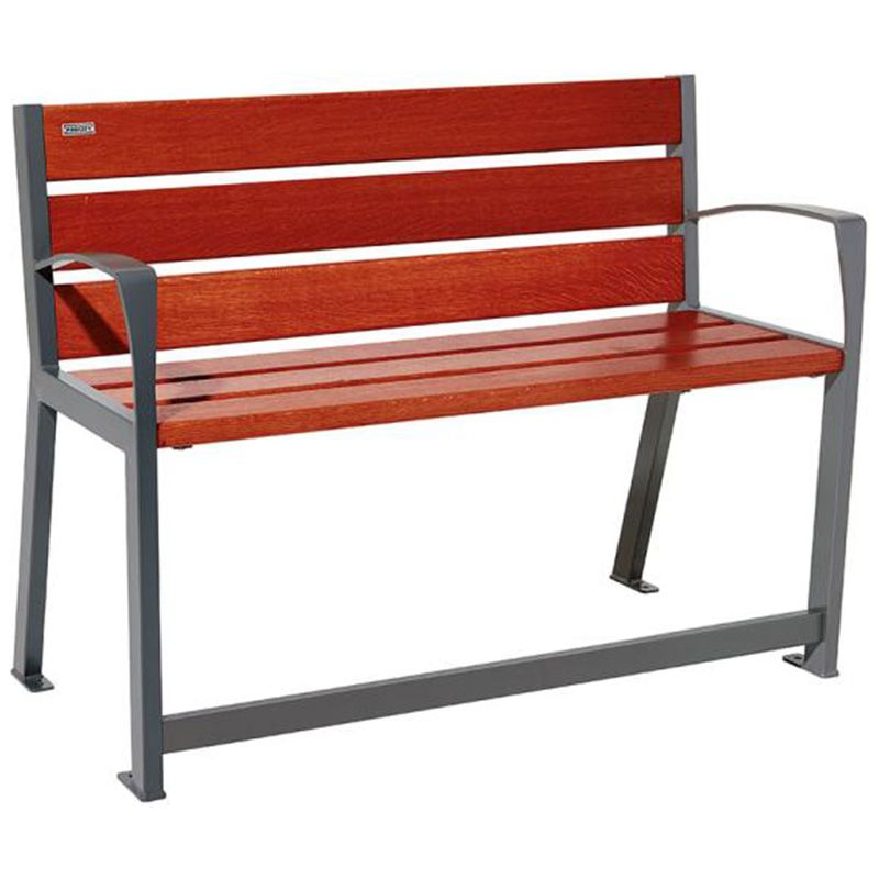Banc senior eco-resp silaos 6 lames acajou sans accoudoirs lg 1200 mm gris procity