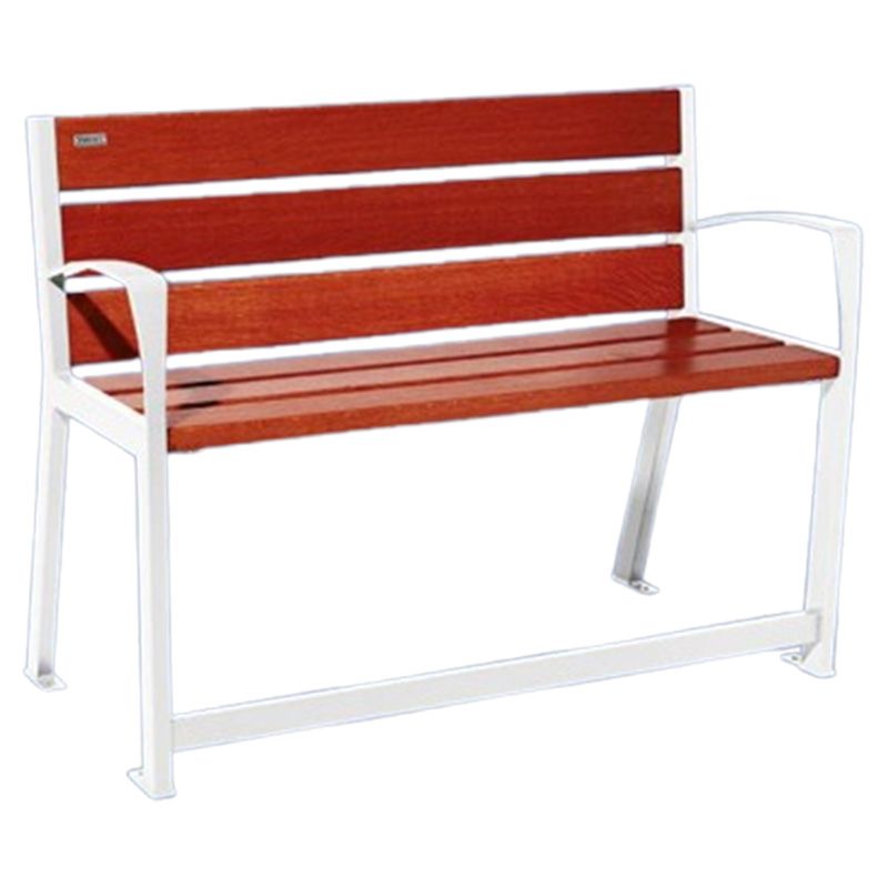 Banc senior eco-resp silaos 6 lames acajou sans accoudoirs lg 1200 mm blanc