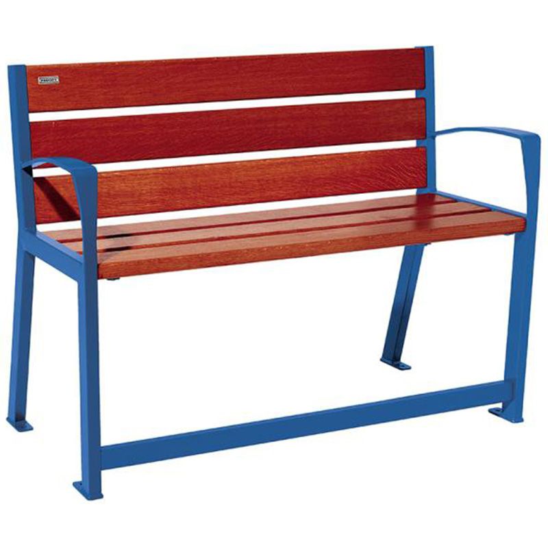 Banc senior eco-resp silaos 6 lames acajou sans accoudoirs lg 1200 mm bleu
