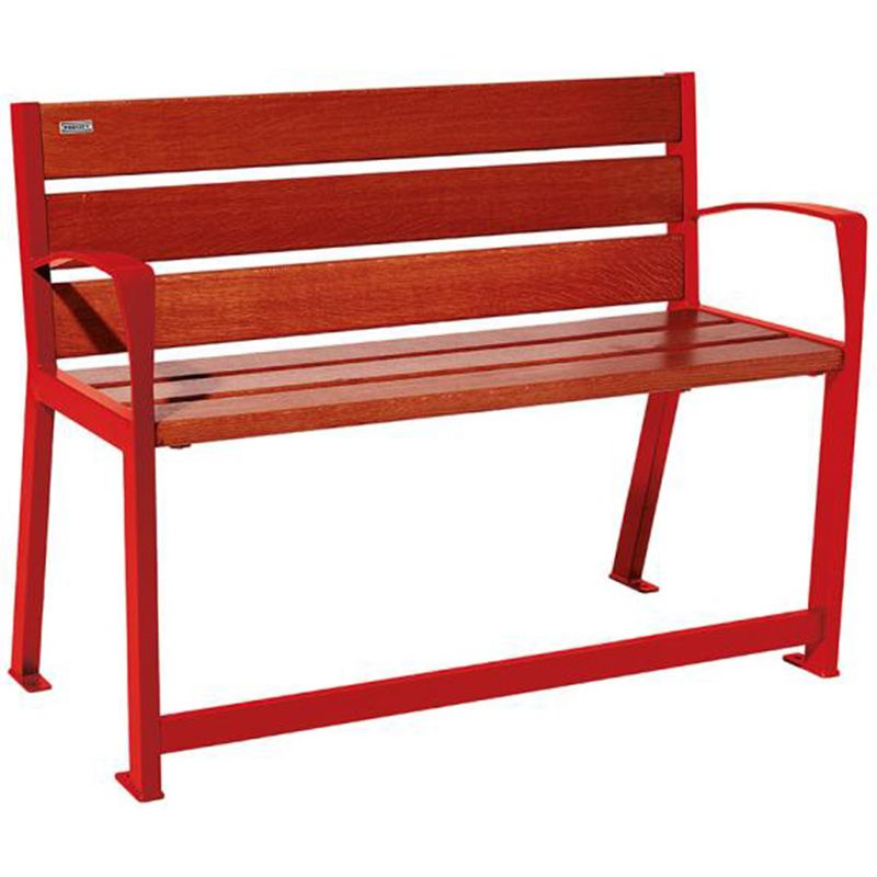 Banc senior eco-resp silaos 6 lames acajou sans accoudoirs lg 1200 mm rouge