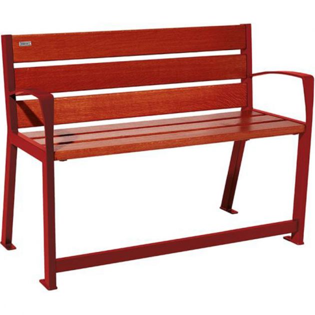 Banc senior eco-resp silaos 6 lames acajou sans accoudoirs lg 1200 mm bordeaux