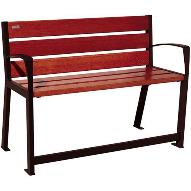 Banc senior eco-resp silaos 6 lames acajou sans accoudoirs lg 1200 mm marron