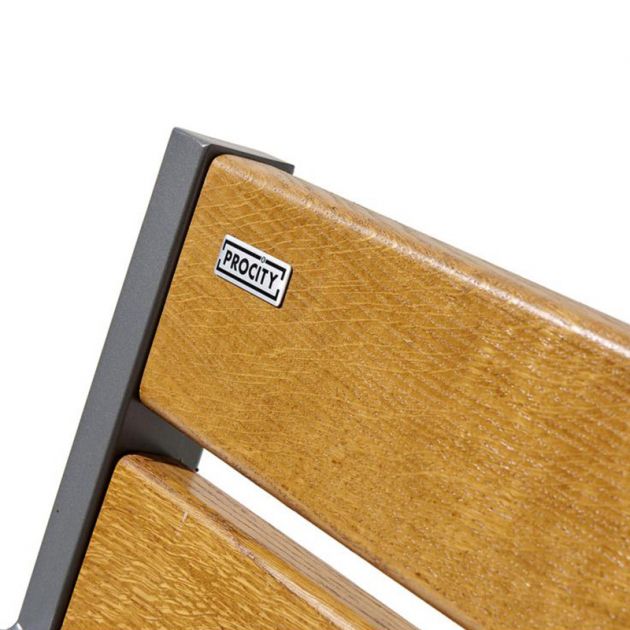 Banc senior eco-resp silaos 6 lames acajou sans accoudoirs lg 1200 mm logo