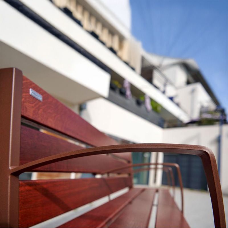 Banc senior eco-resp silaos 6 lames acajou sans accoudoirs lg 1200 mm accoudoir