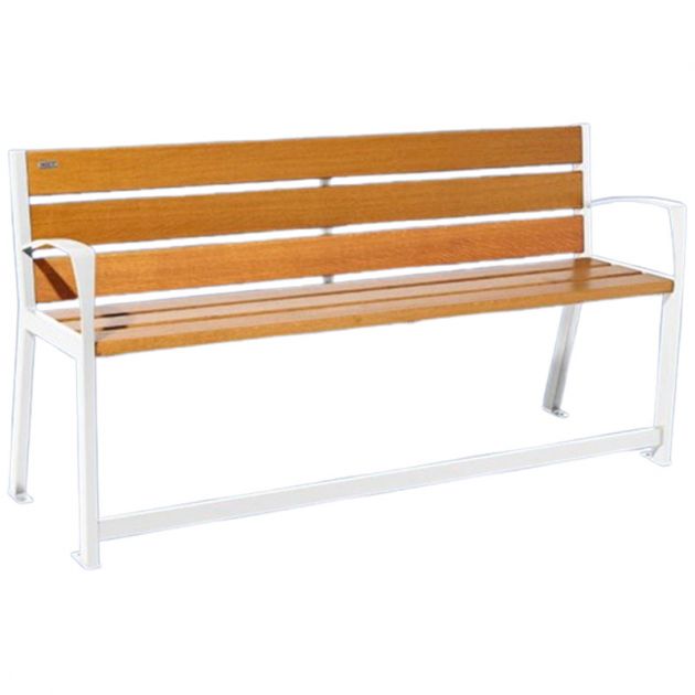 Banc senior eco-resp silaos 6 lames chêne clair sans accoudoirs lg 1800 mm blanc